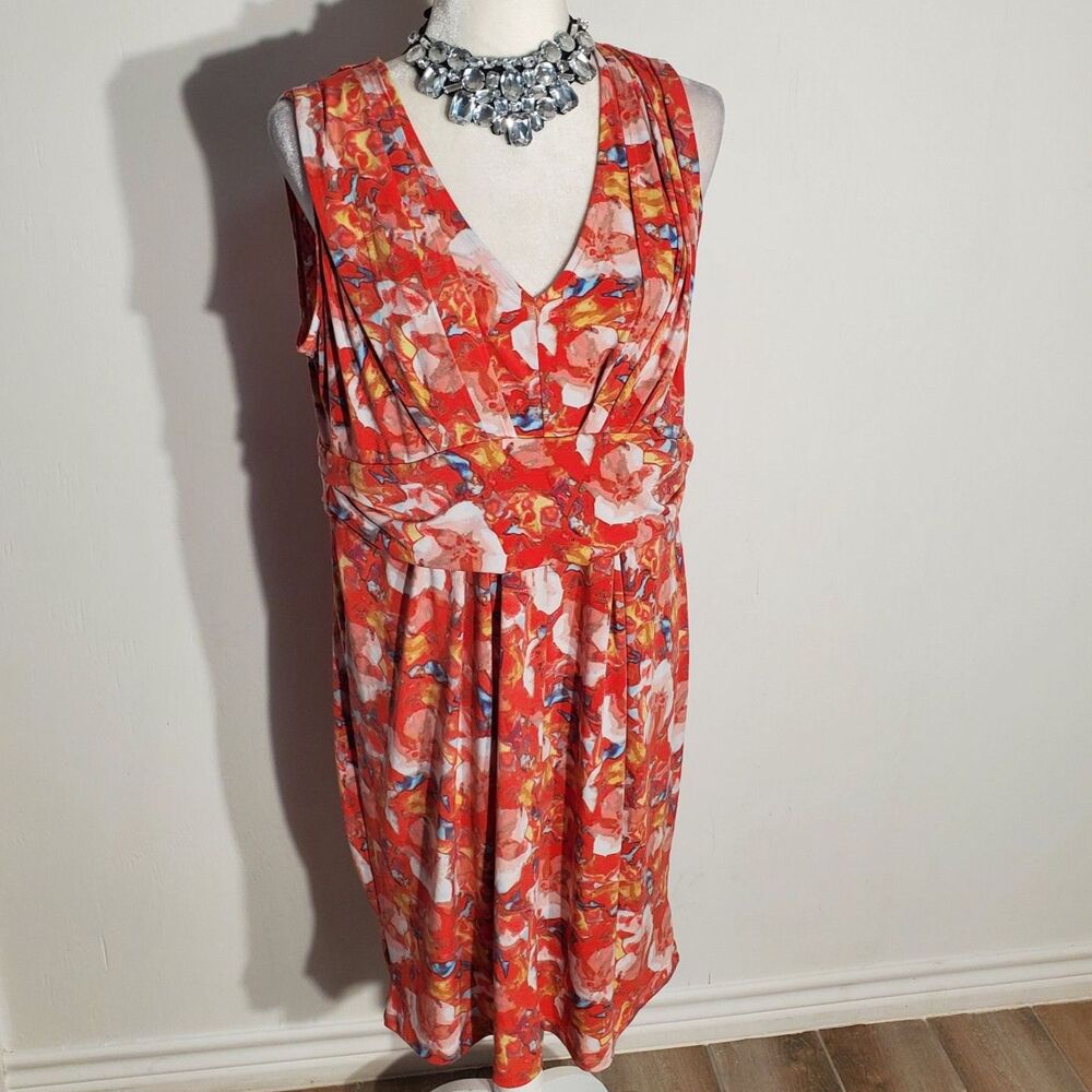 SIMPLY VERA WANG DRESS ORANGE SLEEVELESS POLY/SPANDEX STRETCH SIZE XL